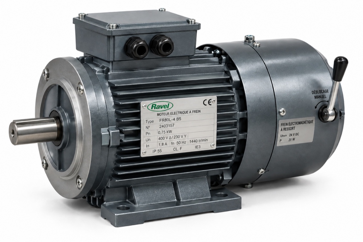 Moteur électrique Ravel avec frein électromagnétique
